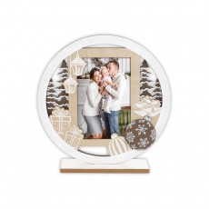 Christmas "Jarbo" Wooden Round 4x6 Photo Frame